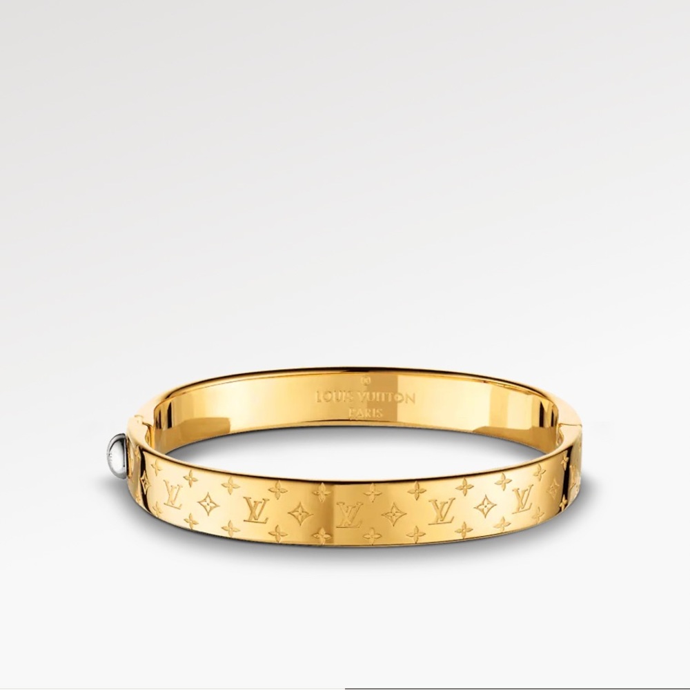 Louis Vuitton nanogram bracelet gold size medium